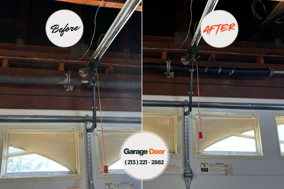 Before and after: garage door repair Ranchester, WY